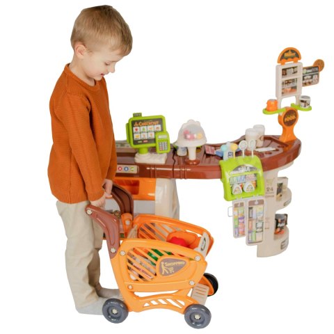 WOOPIE Sklep Supermarket Wózek Kasa Ruchome Elementy + 65 akc. Woopie WOOPIE Sklep Supermarket Wózek Kasa Ruchome Elementy + 65 akc. Woopie