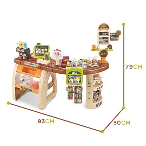 WOOPIE Sklep Supermarket Wózek Kasa Ruchome Elementy + 65 akc. Woopie WOOPIE Sklep Supermarket Wózek Kasa Ruchome Elementy + 65 akc. Woopie