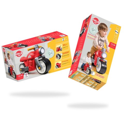 FALK Jeździk Biegowy Ciche Koła Motor Prem1er Retro Czerwony 1+ FALK FALK Jeździk Biegowy Ciche Koła Motor Prem1er Retro Czerwony 1+ FALK