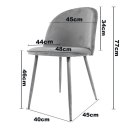 Krzesło tapicerowane GLORIA LIGHT GREY VELVET SILVER Lugano