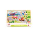 TOOKY TOY Drewniane Puzzle Montessori Dźwiękowe Układanka Pojazdy do Dopasowania Tooky Toy
