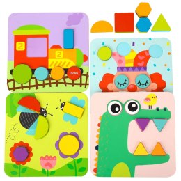 TOOKY TOY Puzzle 4 w 1 Układanka Klocki Mntessori Tooky Toy
