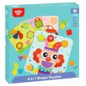 TOOKY TOY Puzzle 4 w 1 Układanka Klocki Mntessori Tooky Toy