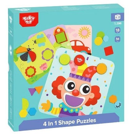 TOOKY TOY Puzzle 4 w 1 Układanka Klocki Mntessori Tooky Toy TOOKY TOY Puzzle 4 w 1 Układanka Klocki Mntessori Tooky Toy