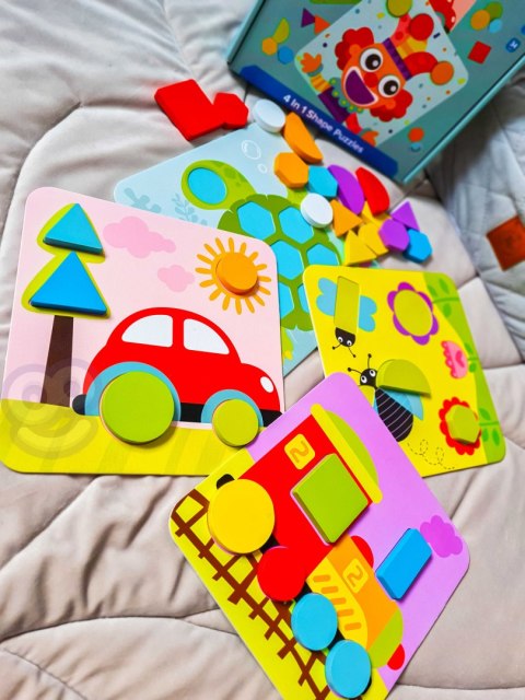 TOOKY TOY Puzzle 4 w 1 Układanka Klocki Mntessori Tooky Toy TOOKY TOY Puzzle 4 w 1 Układanka Klocki Mntessori Tooky Toy