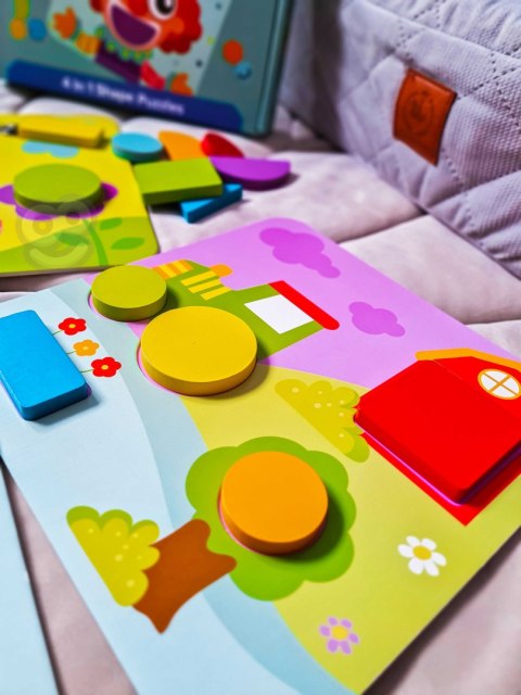 TOOKY TOY Puzzle 4 w 1 Układanka Klocki Mntessori Tooky Toy TOOKY TOY Puzzle 4 w 1 Układanka Klocki Mntessori Tooky Toy