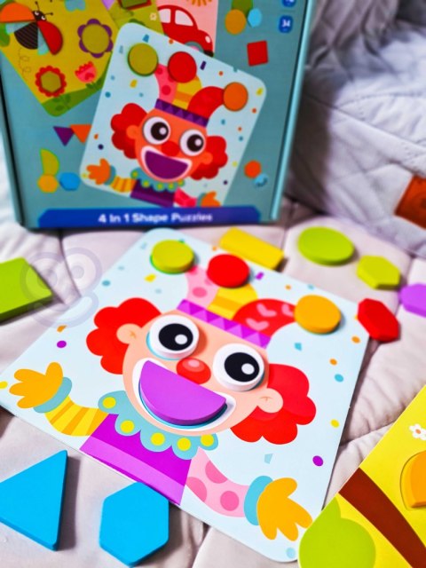 TOOKY TOY Puzzle 4 w 1 Układanka Klocki Mntessori Tooky Toy TOOKY TOY Puzzle 4 w 1 Układanka Klocki Mntessori Tooky Toy