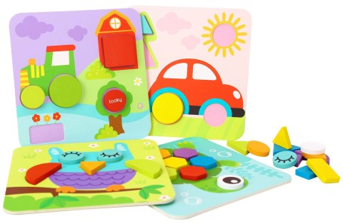 TOOKY TOY Puzzle 4 w 1 Układanka Klocki Mntessori Tooky Toy TOOKY TOY Puzzle 4 w 1 Układanka Klocki Mntessori Tooky Toy