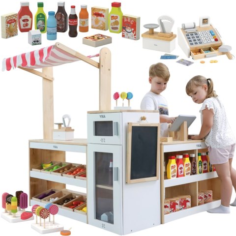 Viga Duży Zestaw Stragan Sklep Supermarket Viga Toys Viga Duży Zestaw Stragan Sklep Supermarket Viga Toys