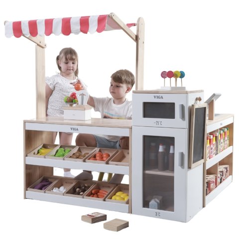 Viga Duży Zestaw Stragan Sklep Supermarket Viga Toys Viga Duży Zestaw Stragan Sklep Supermarket Viga Toys
