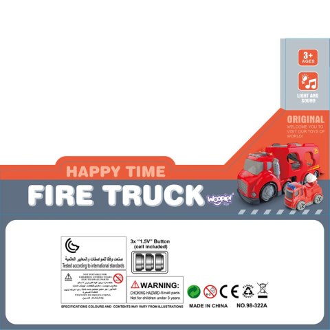 WOOPIE Duża Czerwona Laweta City Truck Efekty Dźwiękowe i Świetlne Woopie WOOPIE Duża Czerwona Laweta City Truck Efekty Dźwiękowe i Świetlne Woopie