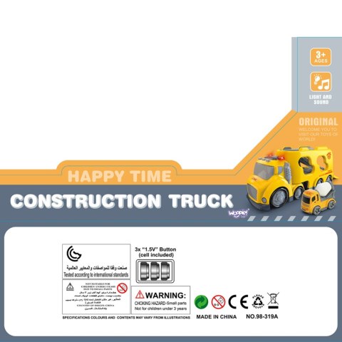 WOOPIE Duża Żółta Laweta City Truck Efekty Dźwiękowe i Świetlne Woopie WOOPIE Duża Żółta Laweta City Truck Efekty Dźwiękowe i Świetlne Woopie