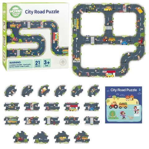WOOPIE GREEN Droga Puzzle dla Dzieci Autostrada Makieta 21 el. Certyfikat FSC Woopie Let's Go Green WOOPIE GREEN Droga Puzzle dla Dzieci Autostrada Makieta 21 el. Certyfikat FSC Woopie Let's Go Green