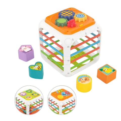WOOPIE Kostka Edukacyjna Sorter 4w1 Kształty 18m+ Woopie WOOPIE Kostka Edukacyjna Sorter 4w1 Kształty 18m+ Woopie