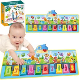 WOOPIE Mata Muzyczna XXL Dinusie 2w1 Pianinko 8 Melodii 110cm Woopie