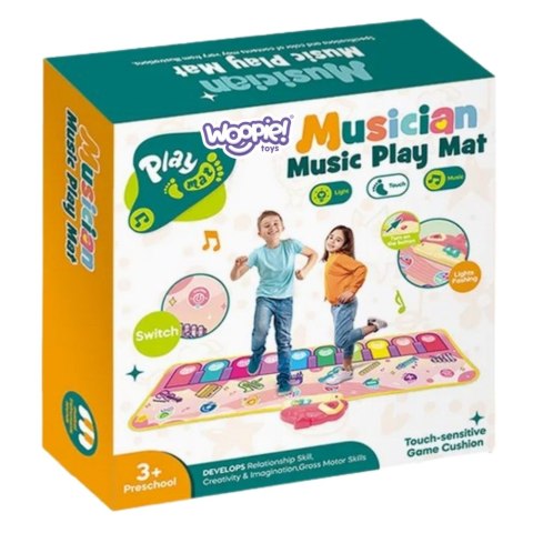 WOOPIE Mata Muzyczna XXL Dinusie 2w1 Pianinko 8 Melodii 110cm Woopie WOOPIE Mata Muzyczna XXL Dinusie 2w1 Pianinko 8 Melodii 110cm Woopie