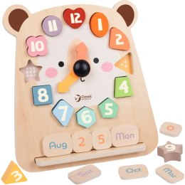 CLASSIC WORLD Zegar Miś Montessori Edukacyjny 3w1 Nauka Czasu Liczenia i Daty Classic World