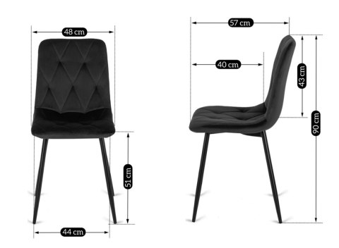 Krzesło tapicerowane BORGO VELVET DARK GREY II GATUNEK Lugano Krzesło tapicerowane BORGO VELVET DARK GREY II GATUNEK Lugano