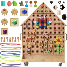 MASTERKIDZ Drewniana Tablica STEM Wolnostojąca XXL w Kształcie Domu + Akcesoria Masterkidz