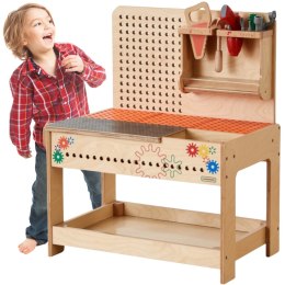 MASTERKIDZ Drewniany Warsztat Montessori STEM z Narzędziami + Akcesoria Masterkidz
