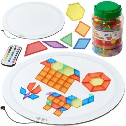 MASTERKIDZ Okrągły Panel Świetlny LED Kolorowy + Klocki Montessori Mozaika 140 el. Masterkidz
