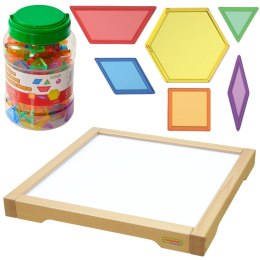 MASTERKIDZ Panel Skrzynia LED Sensoryczna + Klocki Montessori Mozaika 140 el. Masterkidz