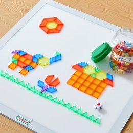 MASTERKIDZ Panel Świetlny LED Zmiana kolorów Pilotem + Klocki Montessori Mozaika 140 el. Masterkidz