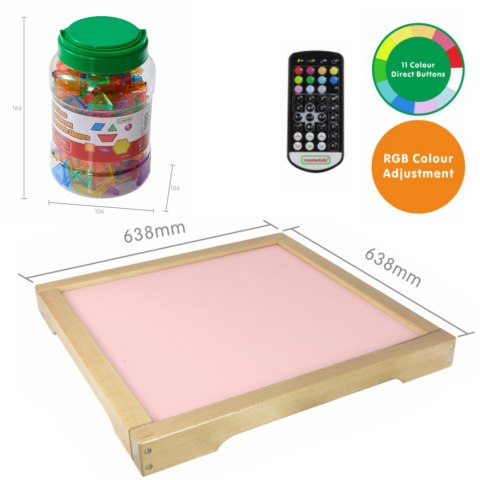 MASTERKIDZ Panel Świetlny LED Zmiana kolorów Pilotem + Klocki Montessori Mozaika 140 el. Masterkidz MASTERKIDZ Panel Świetlny LED Zmiana kolorów Pilotem + Klocki Montessori Mozaika 140 el. Masterkidz