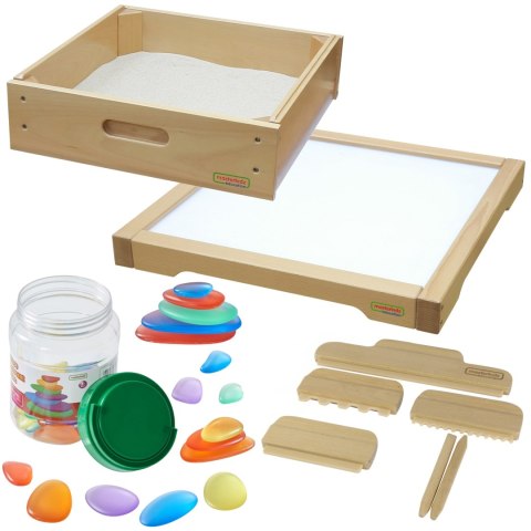 MASTERKIDZ Rama Sensoryczna - Panel LED + Zestaw Akcesoriów Do Zabawy w Piasku Masterkidz MASTERKIDZ Rama Sensoryczna - Panel LED + Zestaw Akcesoriów Do Zabawy w Piasku Masterkidz