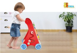 VIGA Pchacz panel edukacyjny Drewniany czerwony Viga Toys