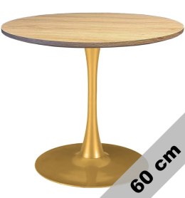 Stół okrągły VICTORY OAK WOOD 60 cm GOLD Lugano