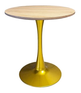 Stół okrągły VICTORY OAK WOOD 60 cm GOLD Lugano