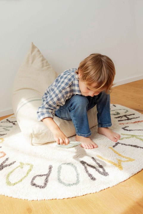 Dywan Bawełniany ABC Kolory i Litery, Ø120 cm, Lorena Canals Lorena Canals Dywan Bawełniany ABC Kolory i Litery, Ø120 cm, Lorena Canals Lorena Canals