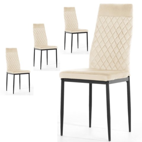 Krzesło tapicerowane zestaw 4x VALVA CARO VELVET BEIGE Lugano Krzesło tapicerowane zestaw 4x VALVA CARO VELVET BEIGE Lugano