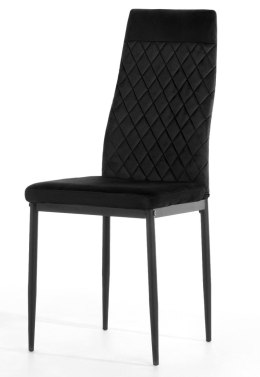 Krzesło tapicerowane zestaw 4x VALVA CARO VELVET BLACK Lugano