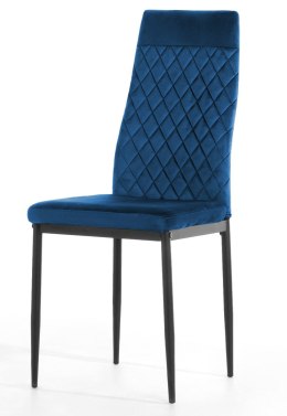 Krzesło tapicerowane zestaw 4x VALVA CARO VELVET BLUE Lugano