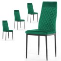 Krzesło tapicerowane zestaw 4x VALVA CARO VELVET GREEN Lugano