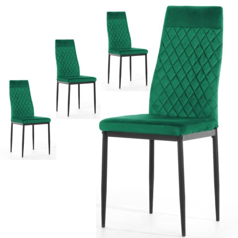 Krzesło tapicerowane zestaw 4x VALVA CARO VELVET GREEN Lugano Krzesło tapicerowane zestaw 4x VALVA CARO VELVET GREEN Lugano