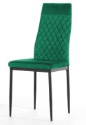 Krzesło tapicerowane zestaw 4x VALVA CARO VELVET GREEN Lugano