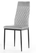 Krzesło tapicerowane zestaw 4x VALVA CARO VELVET GREY Lugano