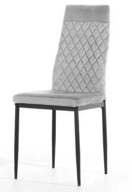 Krzesło tapicerowane zestaw 4x VALVA CARO VELVET GREY Lugano