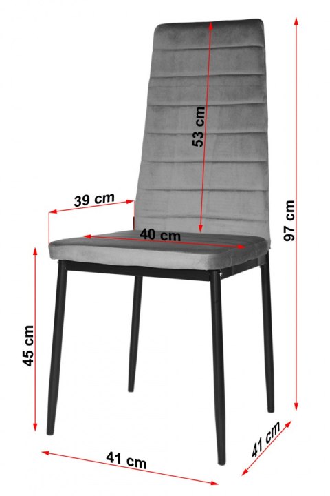 Krzesło tapicerowane zestaw 4x VALVA CARO VELVET GREY Lugano Krzesło tapicerowane zestaw 4x VALVA CARO VELVET GREY Lugano