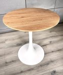 Stół okrągły VICTORY OAK WOOD 60 cm MILK II GATUNEK Lugano