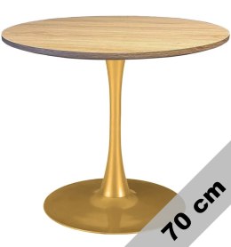 Stół okrągły VICTORY OAK WOOD 70 cm GOLD Lugano