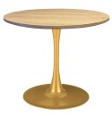 Stół okrągły VICTORY OAK WOOD 70 cm GOLD Lugano