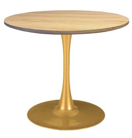 Stół okrągły VICTORY OAK WOOD 70 cm GOLD Lugano