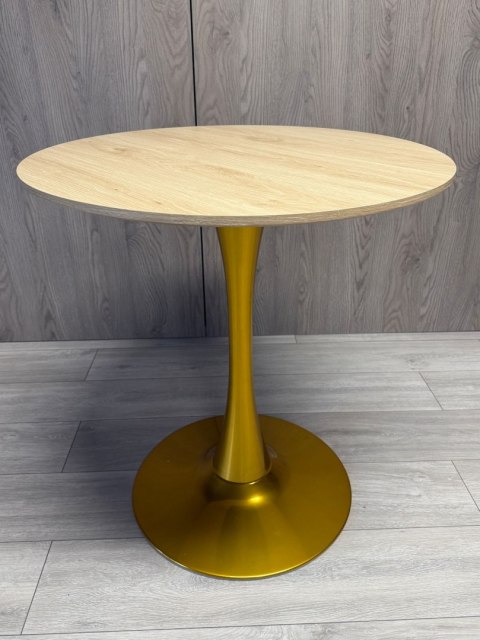 Stół okrągły VICTORY OAK WOOD 70 cm GOLD Lugano Stół okrągły VICTORY OAK WOOD 70 cm GOLD Lugano