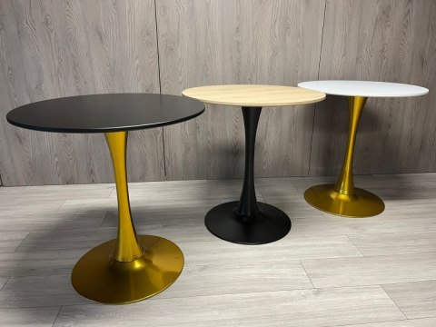 Stół okrągły VICTORY OAK WOOD 70 cm GOLD Lugano Stół okrągły VICTORY OAK WOOD 70 cm GOLD Lugano