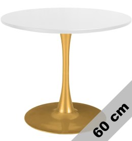 Stół okrągły VICTORY WHITE 60 cm GOLD Lugano