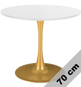 Stół okrągły VICTORY WHITE 70 cm GOLD Lugano